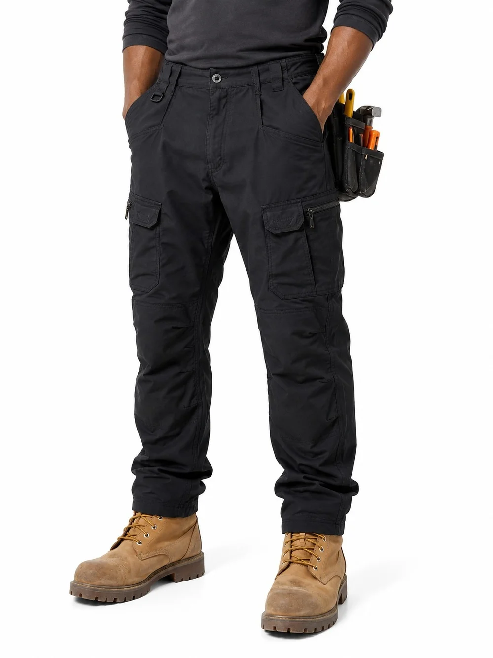 Men's Black Cargo Pants – Durable Utility Style